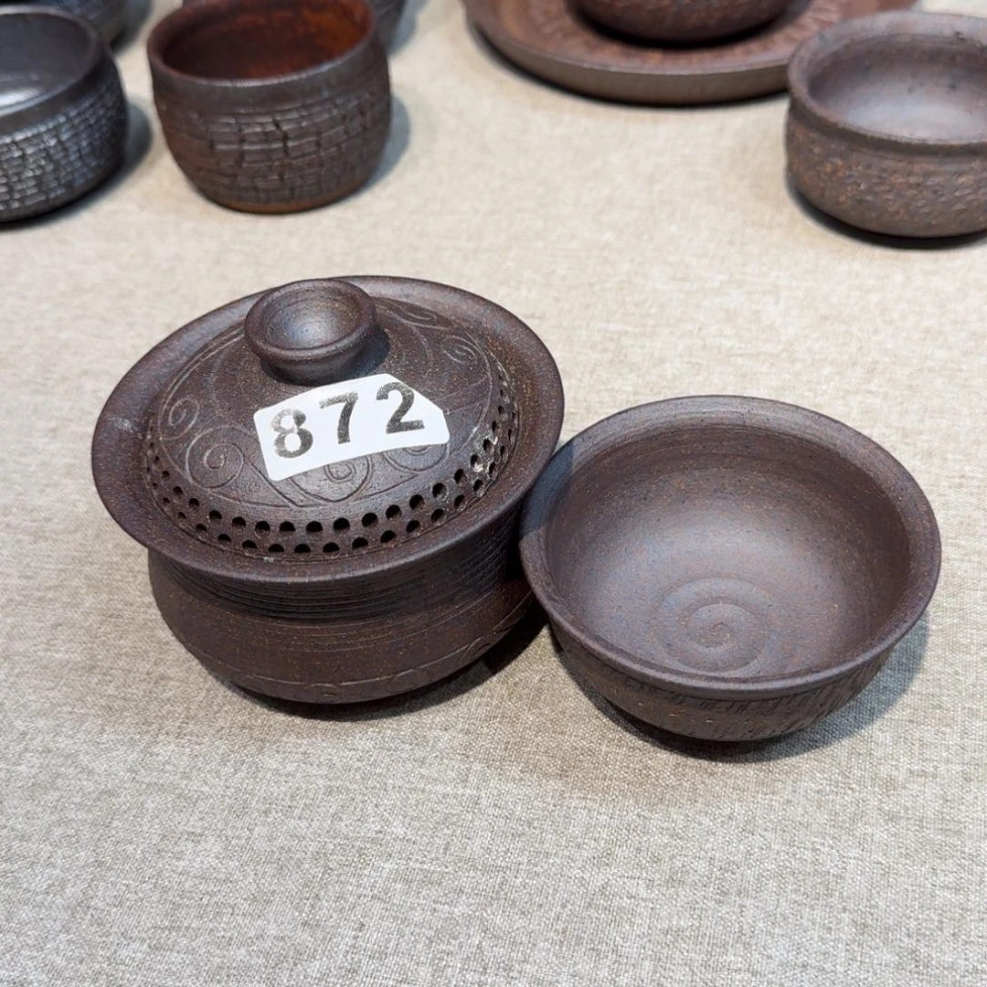 瓷粗瓷茶具素色盖碗