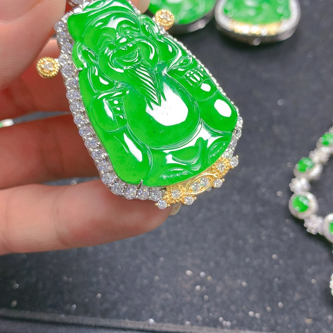 颈饰银S925镶嵌翡翠翡翠