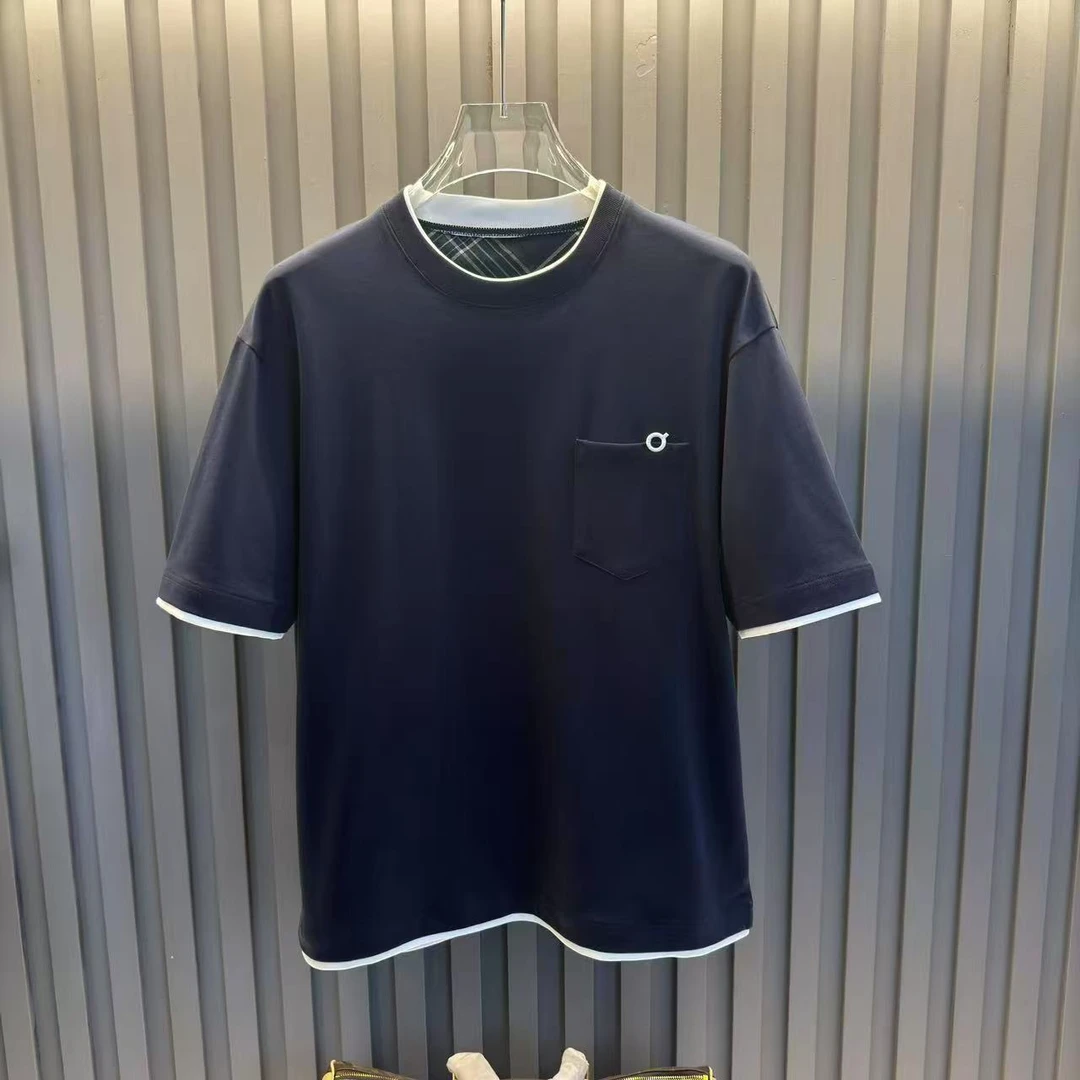 B-X Studio 2025顶奢奢品圆领短袖T恤夏季高定上衣(七公子)