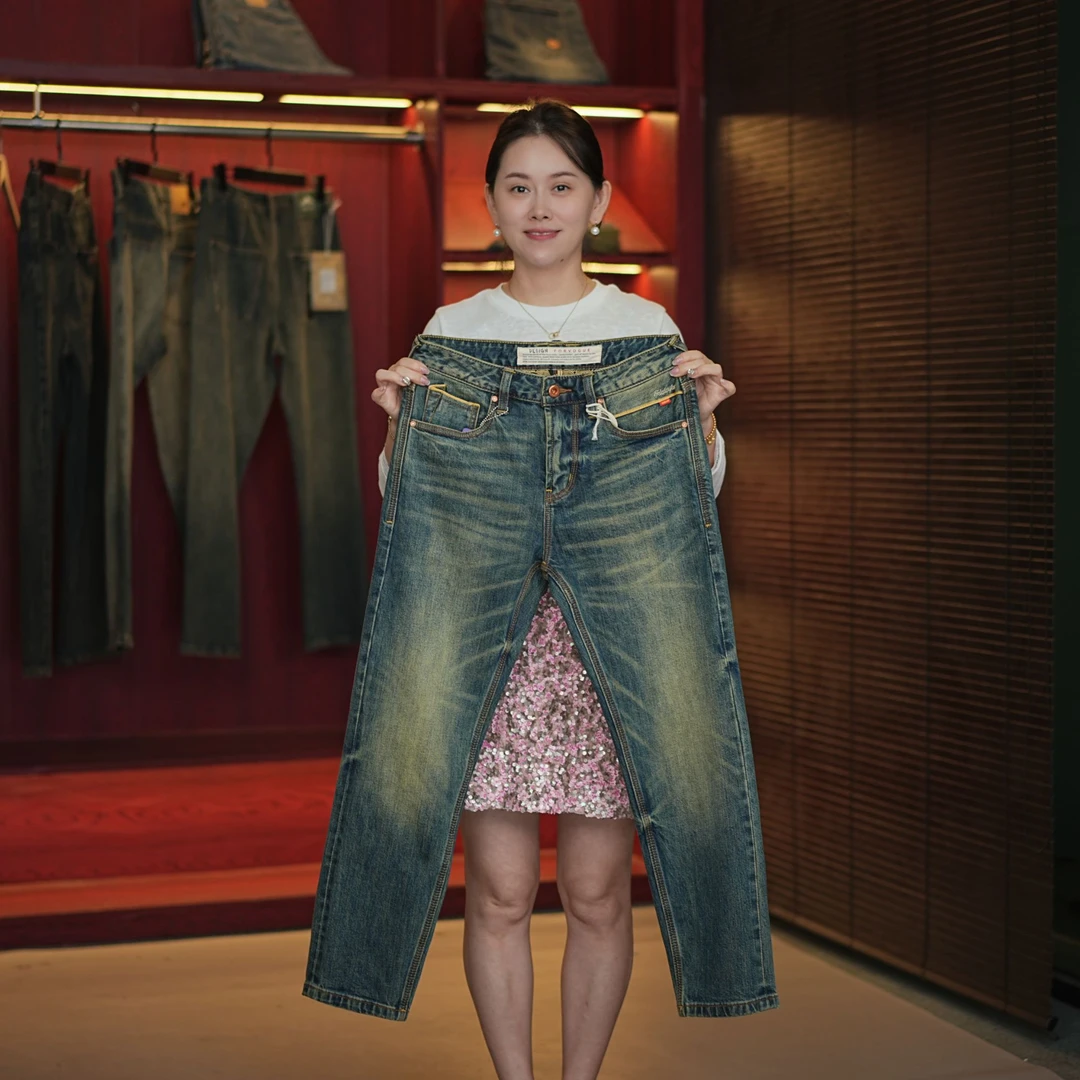 赤耳丹宁秋冬款时尚百搭重工复古休闲潮流直筒水洗男士牛仔裤907