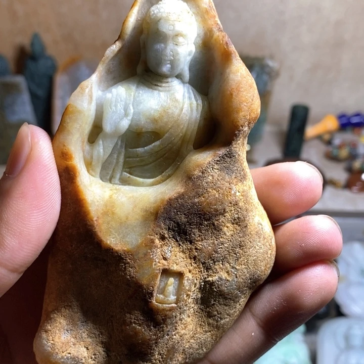 未镶嵌定制翡翠石窟佛