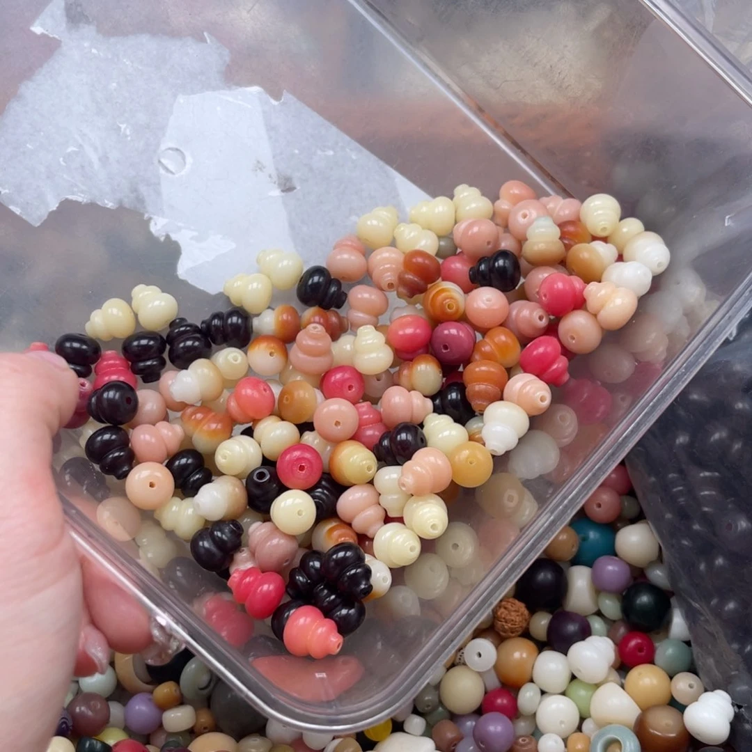 吊坠白玉菩提d14/12mm/50颗混色葫芦