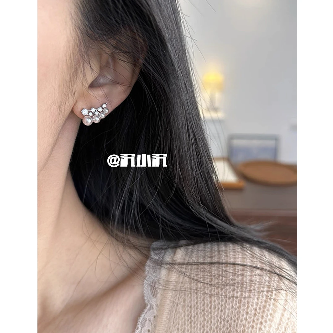铜合金耳饰 【弧形曼塔珠珠耳环Z174】简约精致甜美高级气质耳环