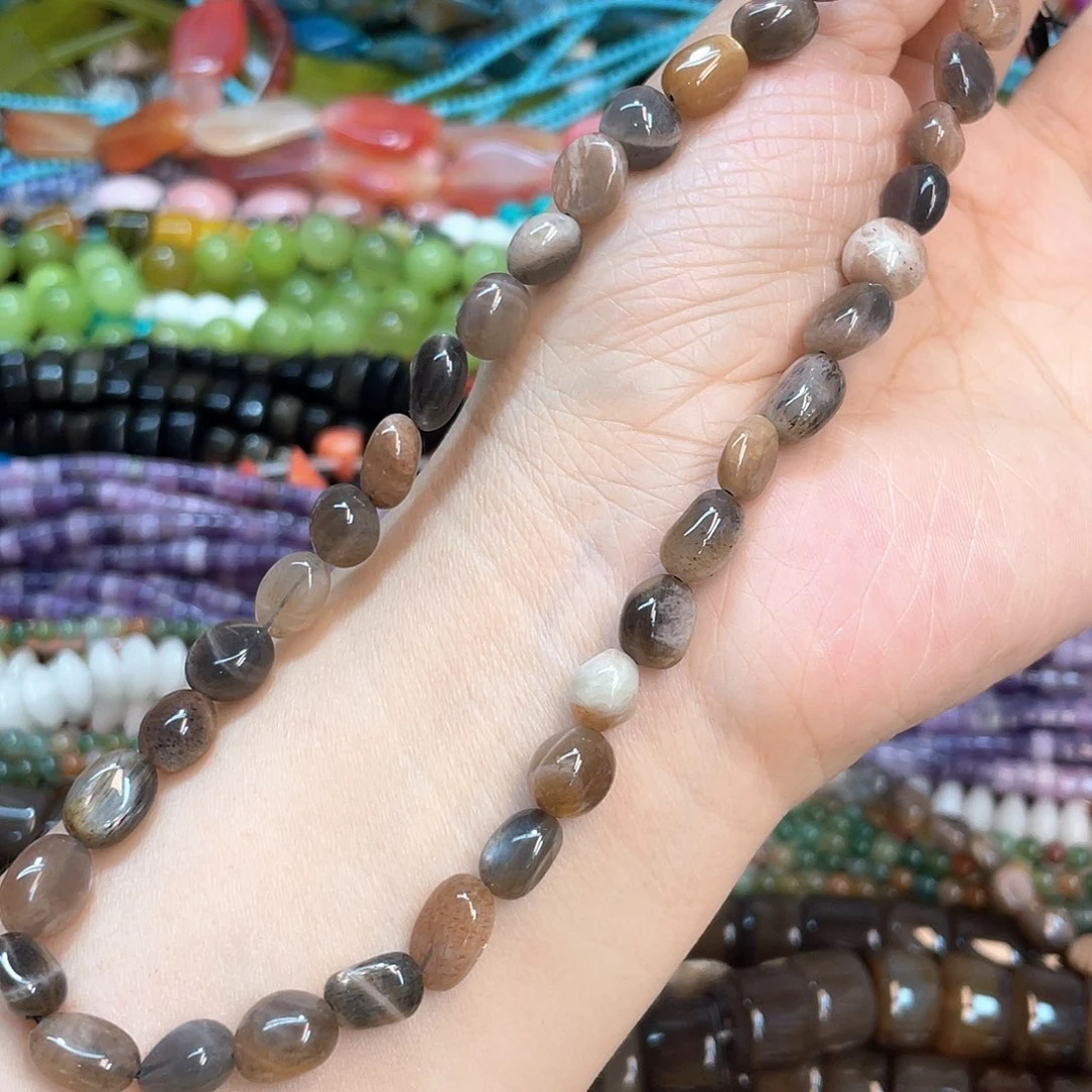 玛瑙/玉髓合金珠宝半成品黑金骨干糖豆卡7.5一条