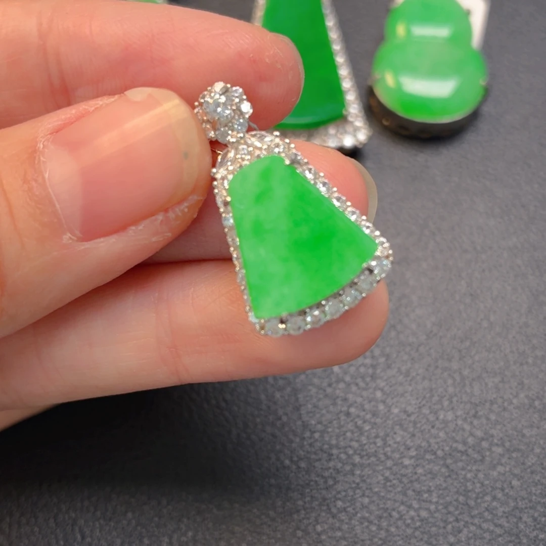 翡翠银S925镶嵌吊坠(不含链)