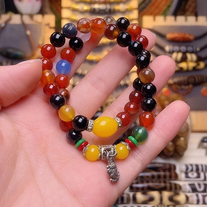 玛瑙/玉髓未镶嵌天珠手串