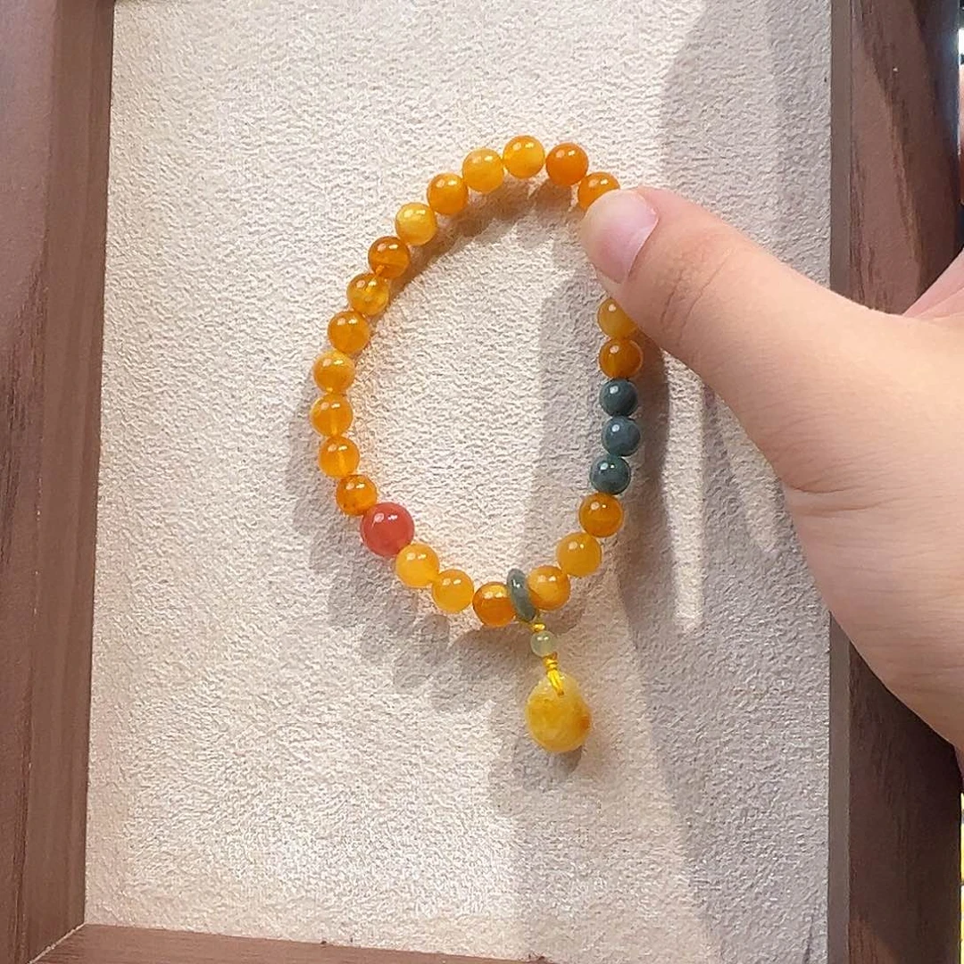 未镶嵌蜜蜡手链6.8mm蜜蜡手串