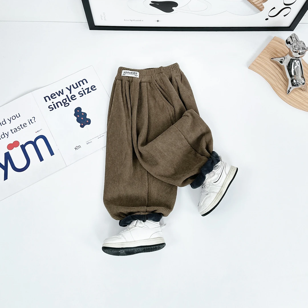 男童加绒裤子儿童休闲裤2025新款秋冬装 D-DTXT162 悠悠童话童装