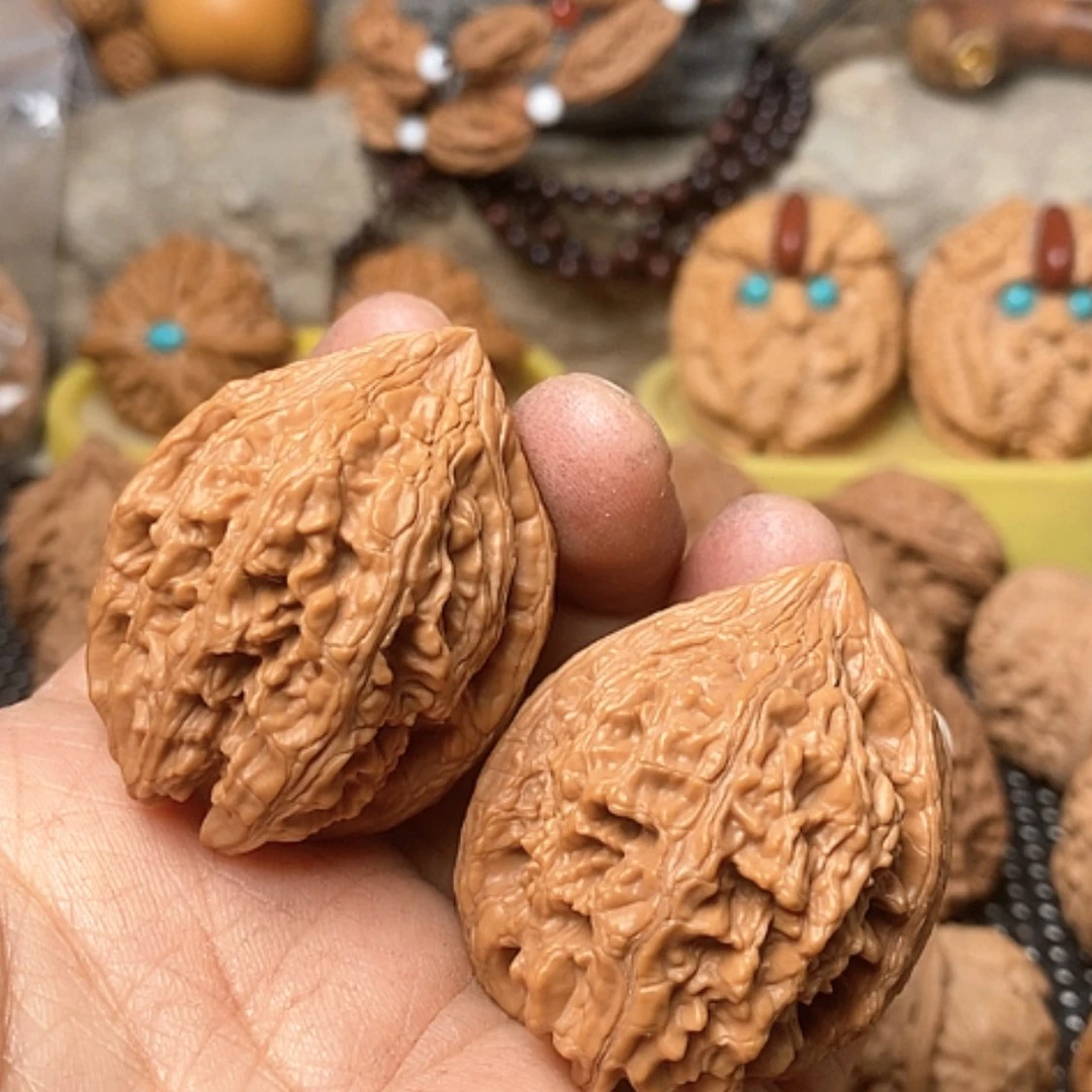 【闪购商品】文玩核桃把件大沽石练手对36