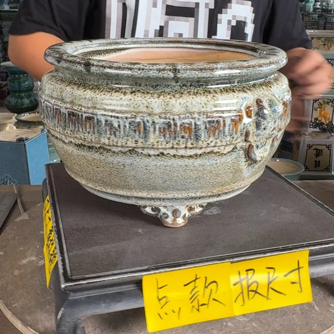 。一风堂石湾花盆 大气孔 内21*12