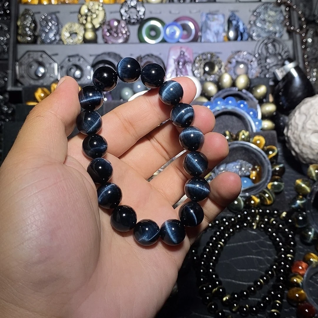 ᴄ***ɨ木变石（鹰眼石）未镶嵌手链