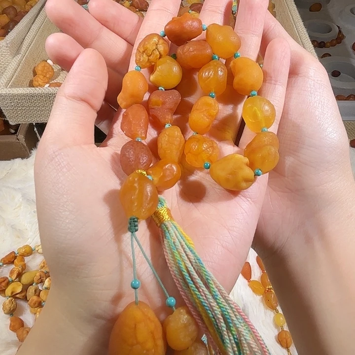 琥珀未镶嵌手链蜜蜡海漂手持