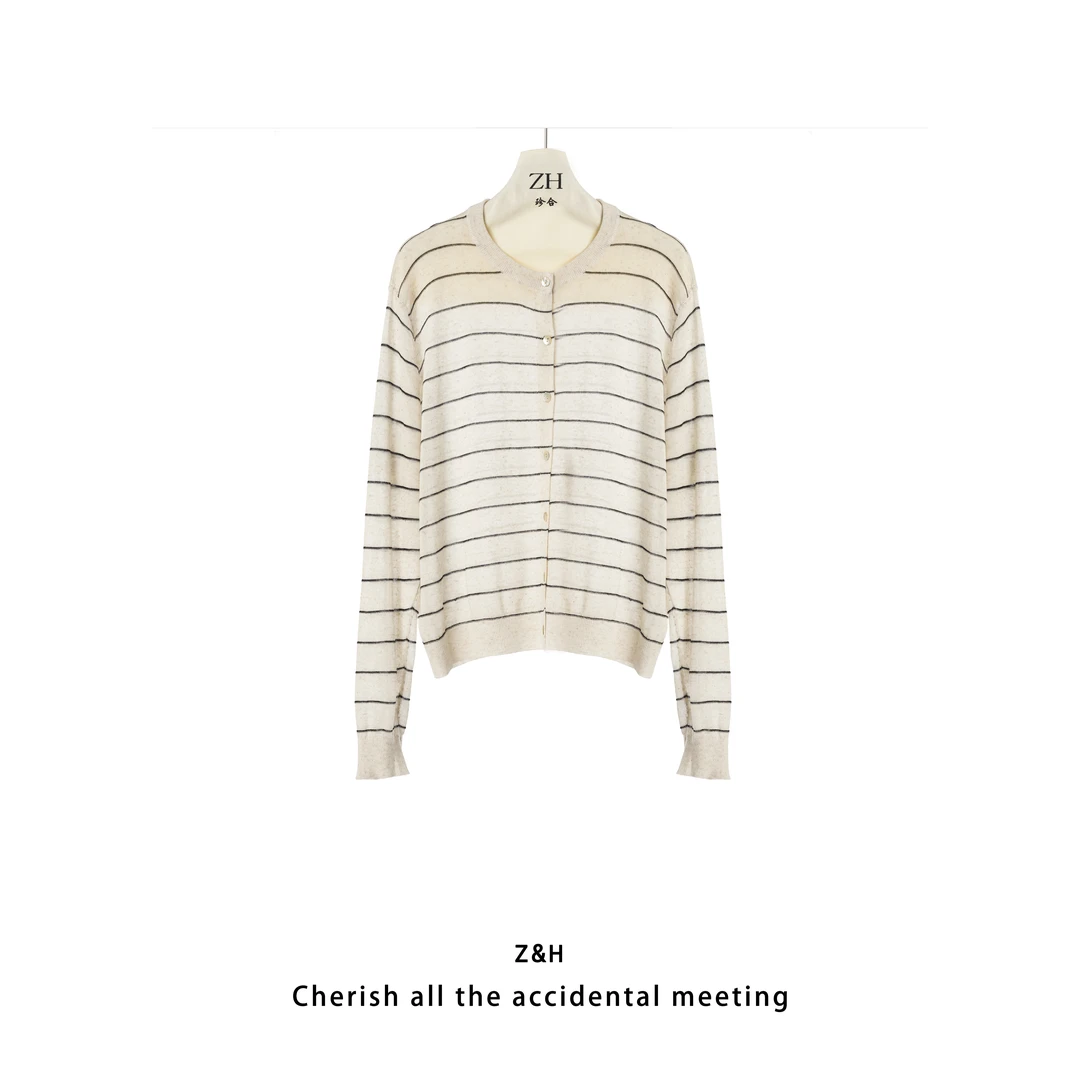 ZH【暖风记忆】春季新款百搭时尚女小众设计针织衫