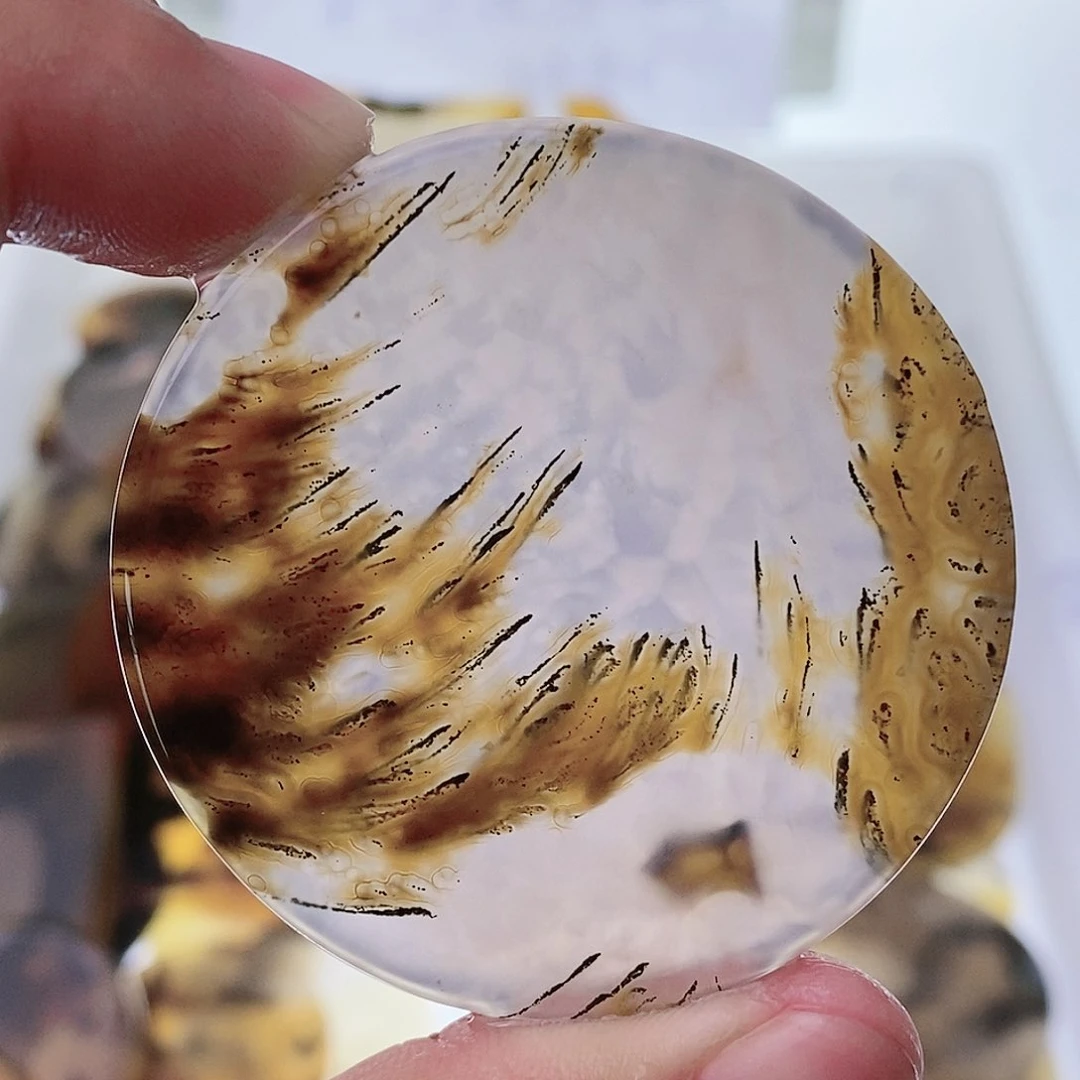 玛瑙/玉髓珠宝半成品未镶嵌寒月芦苇