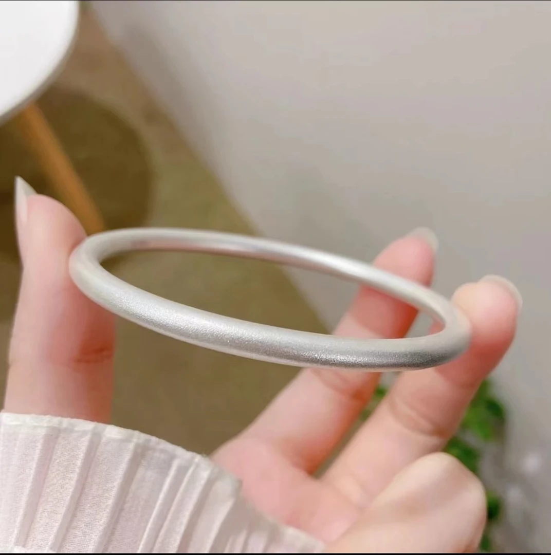 足银手镯  足银999.9纯银（26）古法银手镯实心银镯子足银素圈手镯