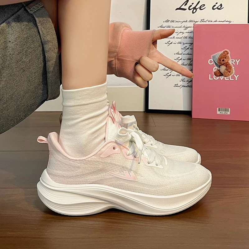 回力透气减震运动网鞋夏季轻便小众时尚休闲跑鞋学生厚底潮鞋女款