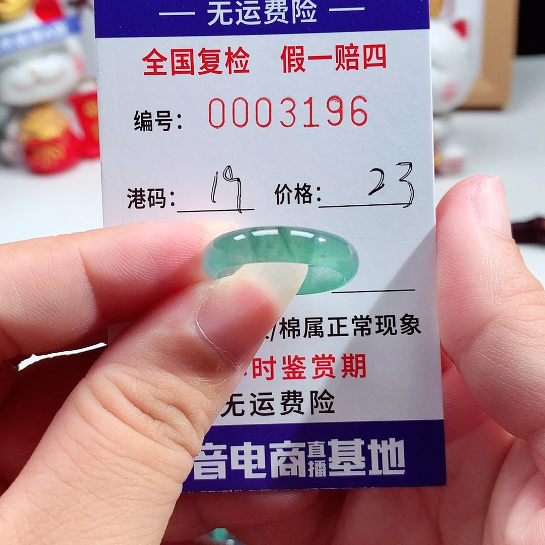 翡翠未镶嵌戒指3196