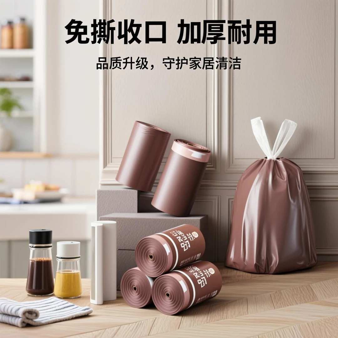 垃圾袋家用手提式加厚抽绳耐用塑料袋厨房客厅卧室办公室