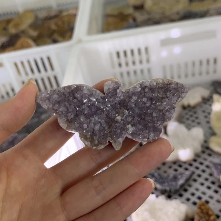 未镶嵌发饰水晶紫晶蝴蝶