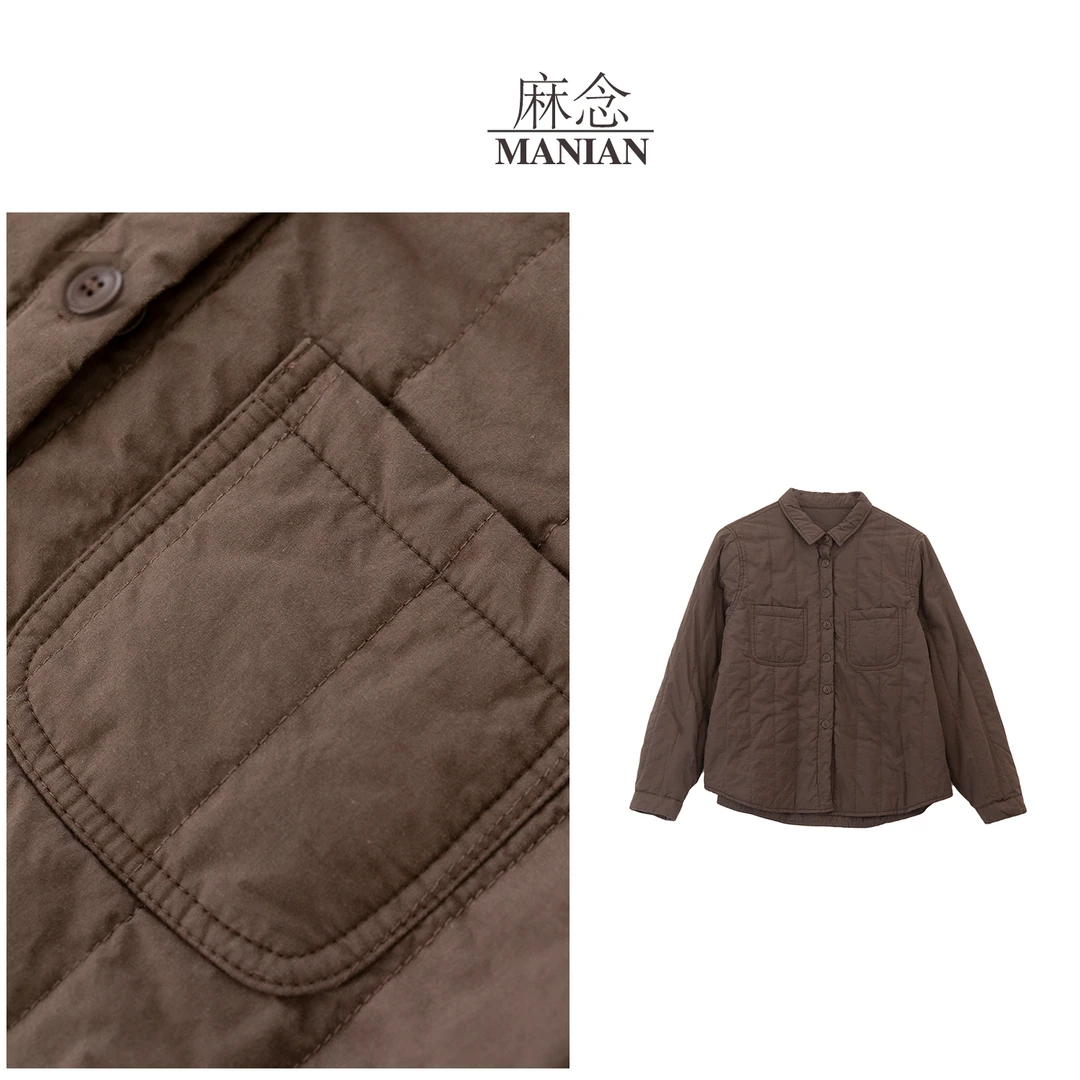 【麻念】衣长62-64 秋冬上新厚款单排扣外套棉服M997