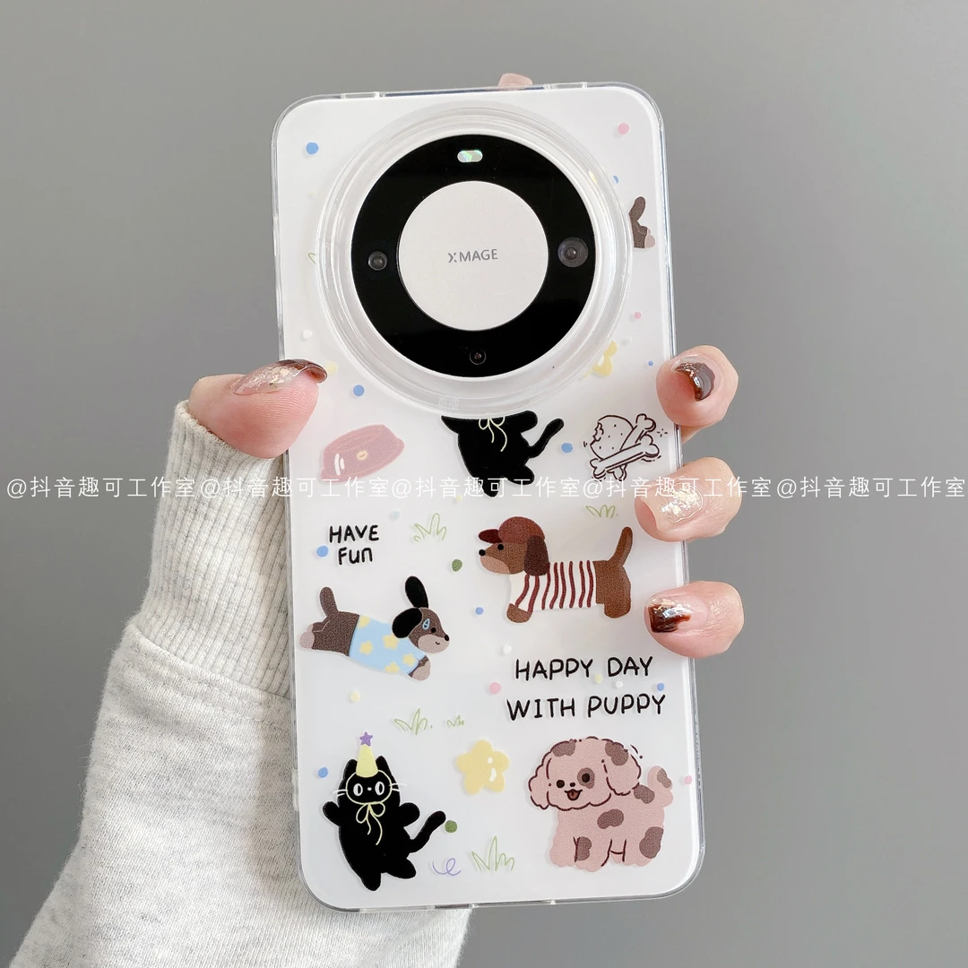 IMD奶油适用华为mate70pro/60/50/40/30苹果17promax手机壳黑猫狗