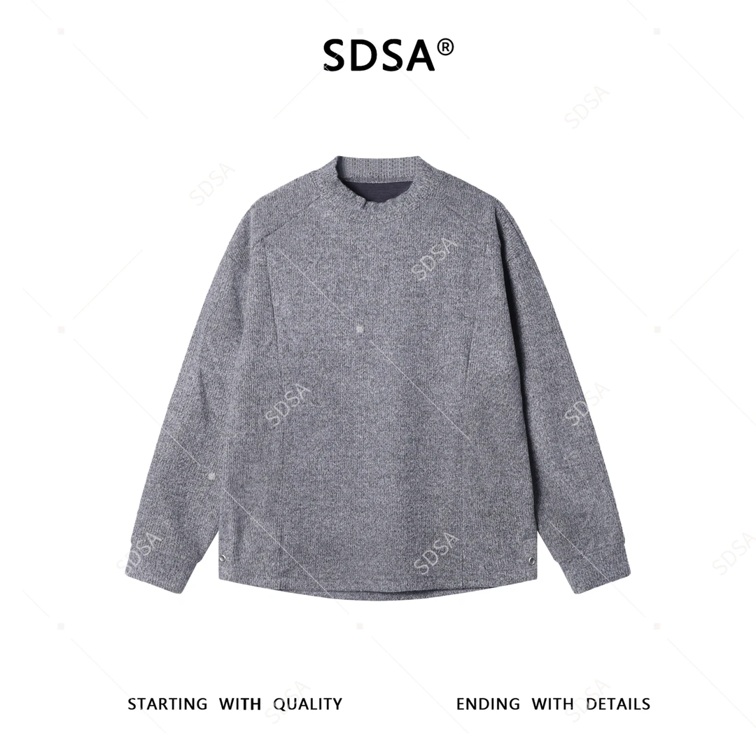 SDSA男士秋冬新款痞帅男装韩版简约纯色圆领卫衣休闲百搭情侣上衣