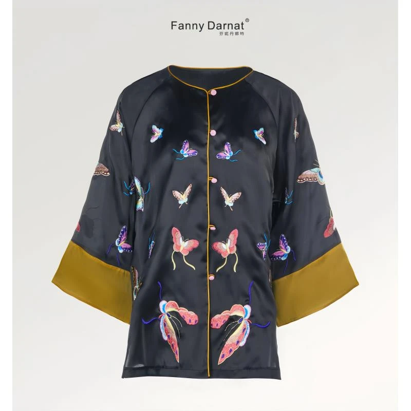 Fanny Darnat/新款桑蚕丝中国风上衣女装国潮风高端太太服女装