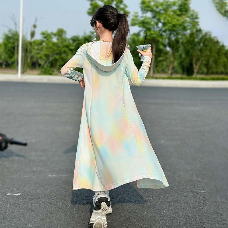 防晒衣女童夏季2025新款可外穿薄长款全身防晒服防紫外线罩衫洋气