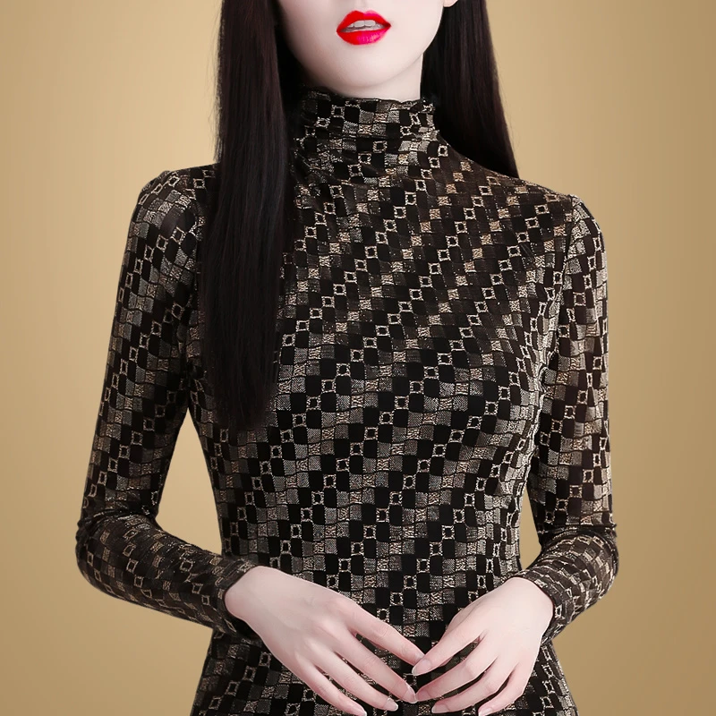 4921秋季半高领打底衫女【剩XL，3XL】