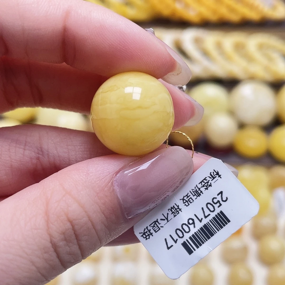 琥珀未镶嵌裸石18mm圆珠