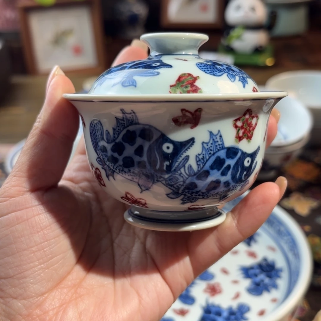 瓷孤品福利青花手绘杯杯