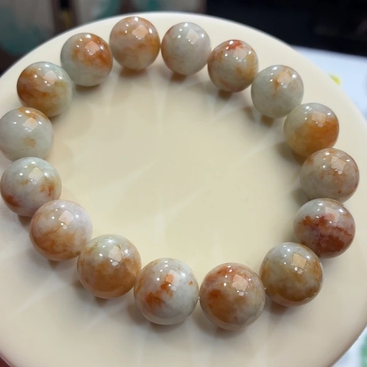 翡翠未镶嵌手链桂花糕卡13.6