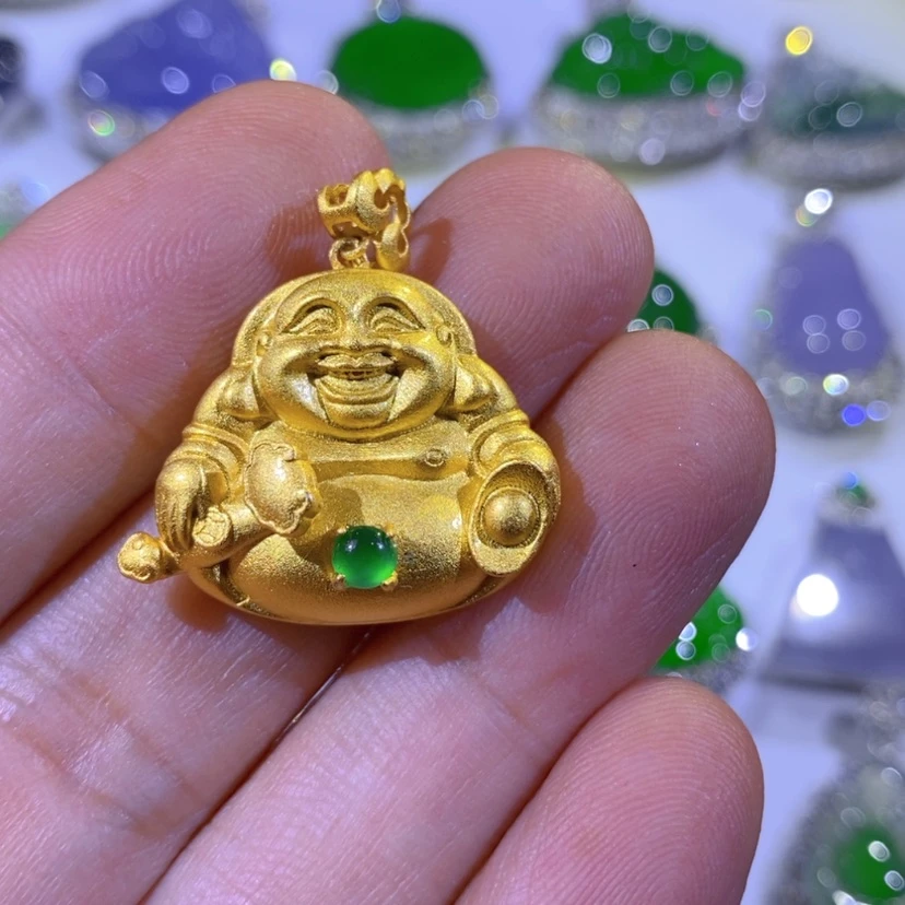 【闪购商品】翡翠摆件银S925镶嵌天然翡翠