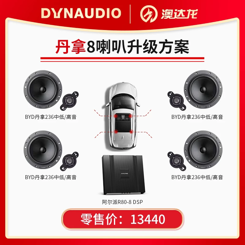汽车音响改装升级丹拿8喇叭主动音响系统