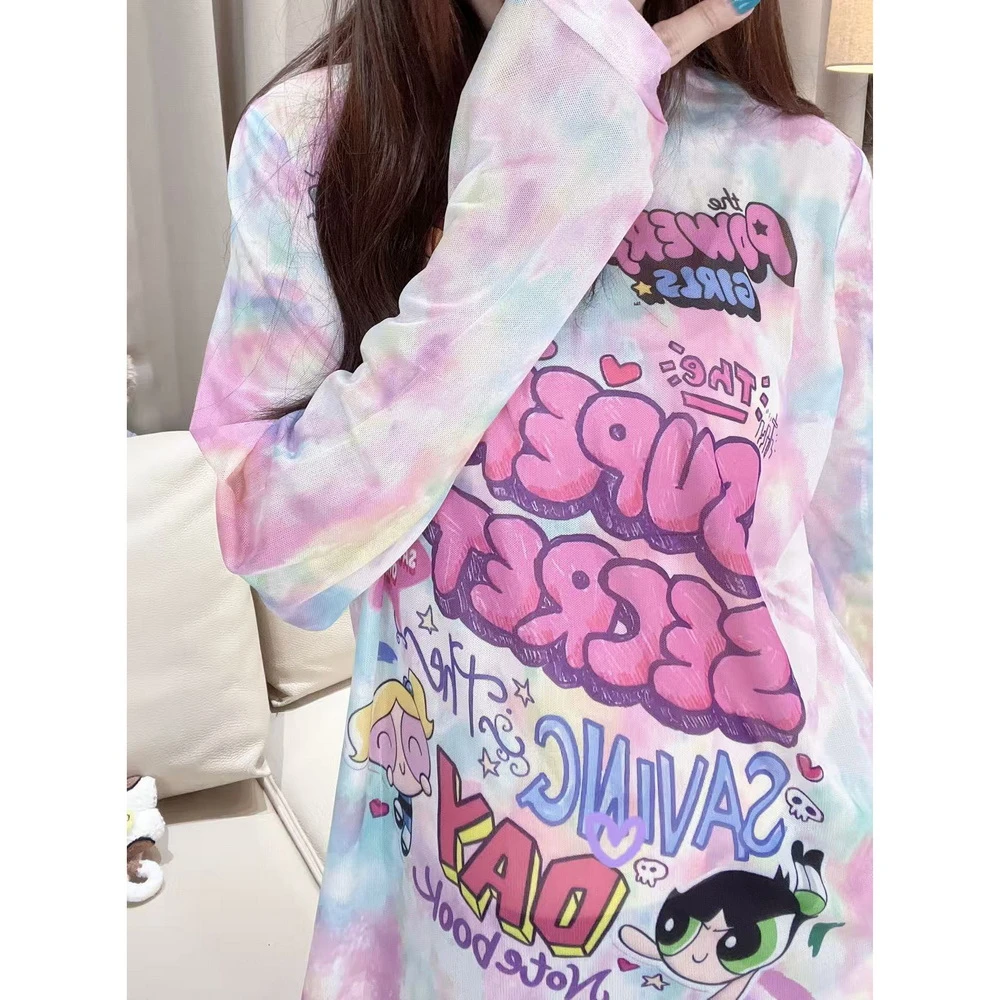 【W2007粉色飞天小侠】长袖t恤女打底半袖休闲夏季2025款重工爆款