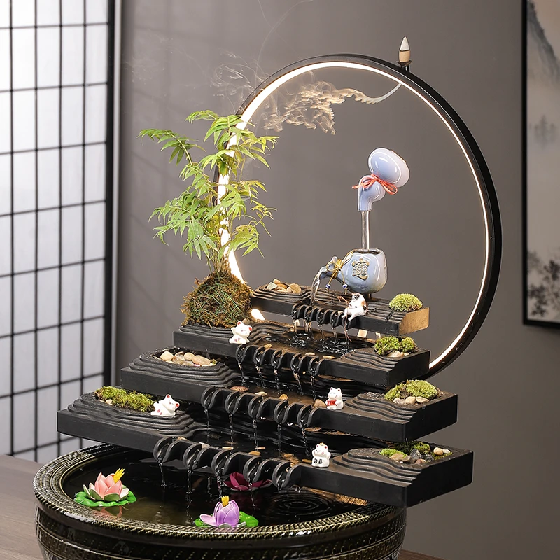 循环流水鱼缸生态缸美观养鱼流水横杆配件天壶鱼缸造景叠水鱼池