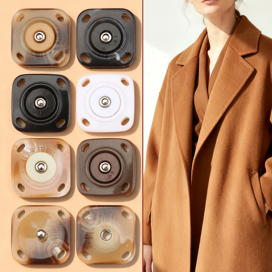 高档树脂暗扣衣服女毛衣方形扣子隐形按扣子母扣大衣外套固定摁扣