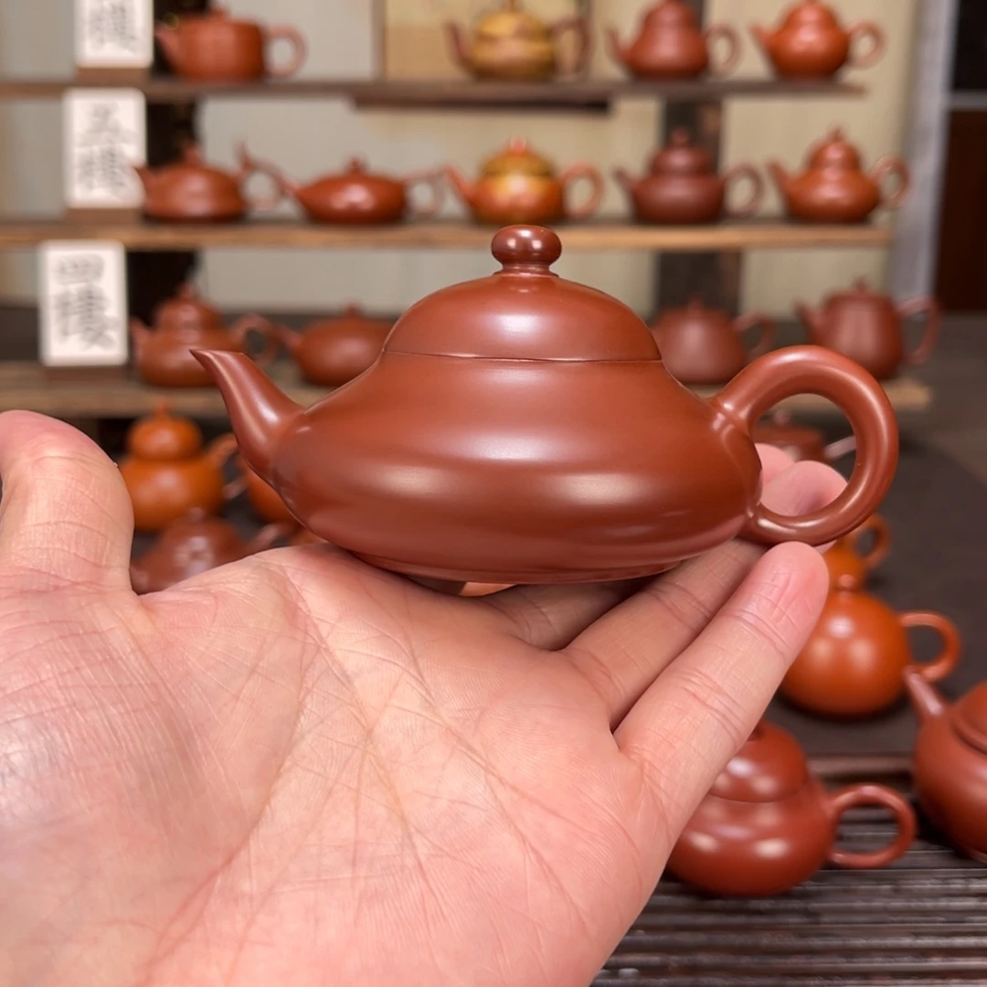 博***）茶壶紫砂精工扁梨100c