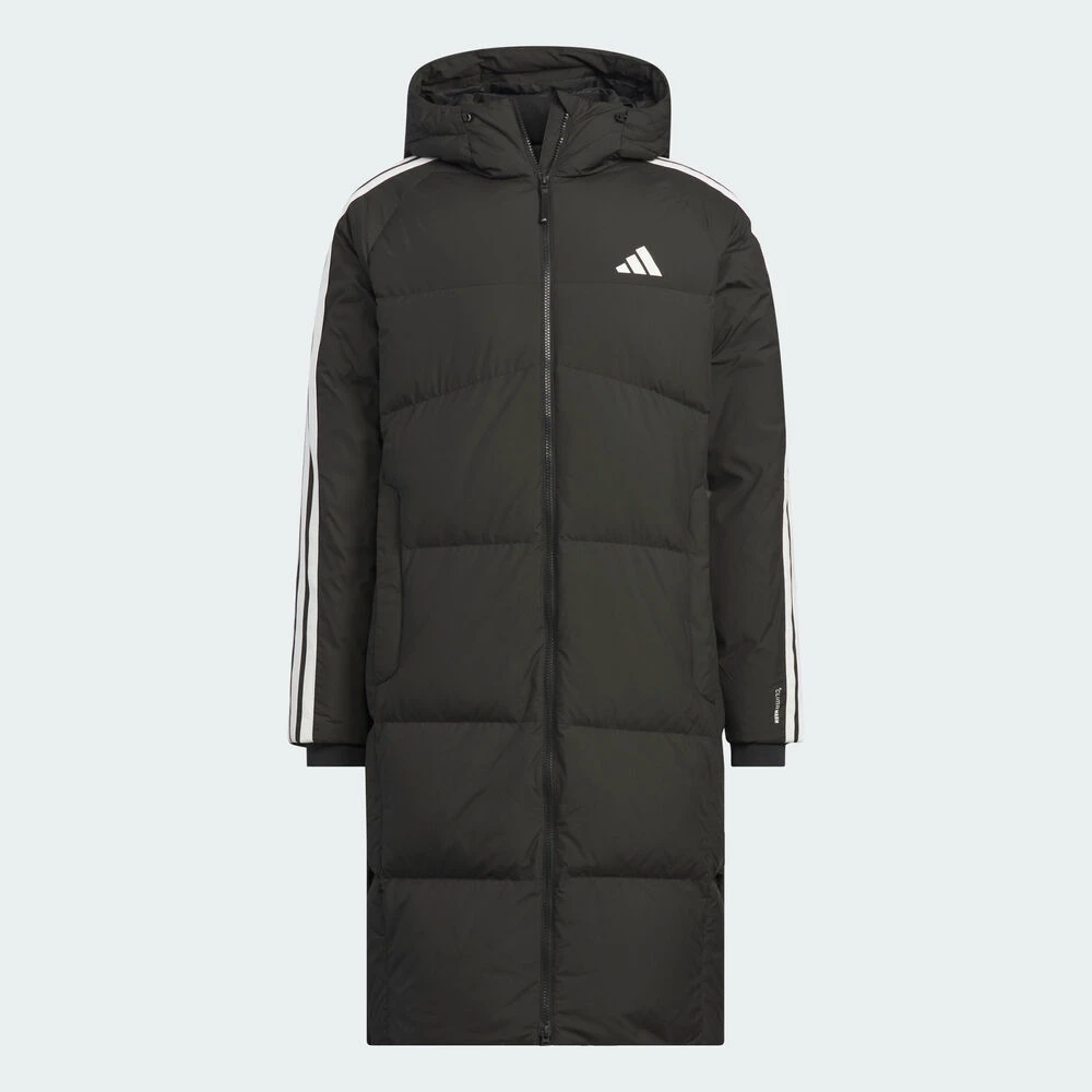 adidas/阿迪达斯男子长款保暖连帽外套运动休闲羽绒服KC2498