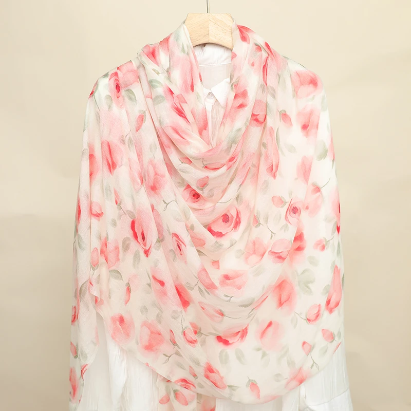 【郁金香】山羊绒披肩100-200时尚百搭气质轻柔春夏季女士围巾