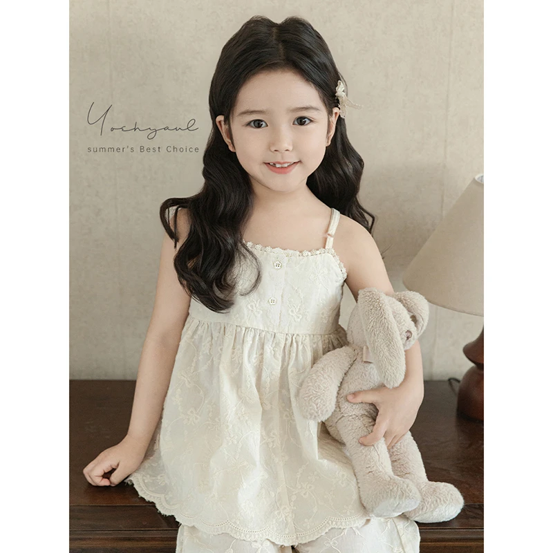 YOEHYAUL/幼悠【夏林清幽】夏伍波上女童夏季原创设计百搭吊带X5111