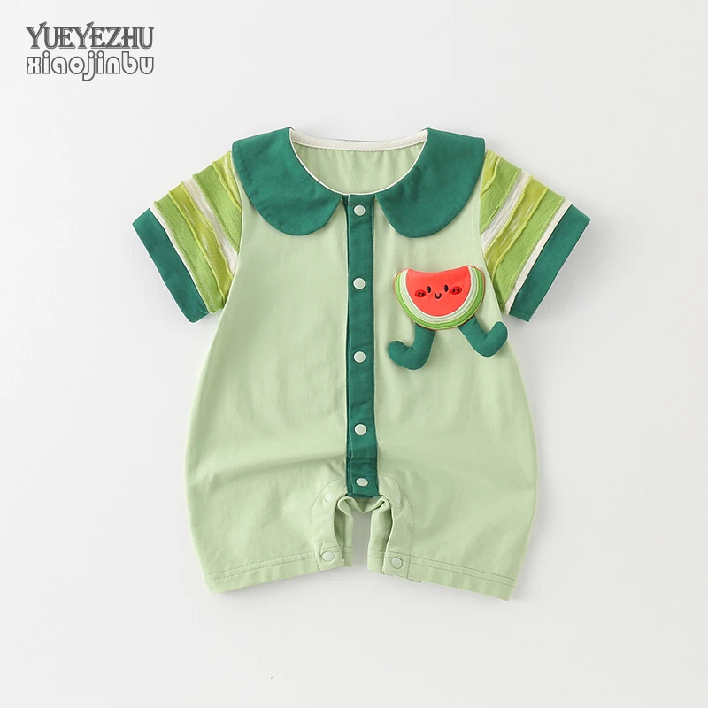 婴儿连体衣夏季薄款短袖宝宝衣服夏装韩版洋气可爱哈衣爬服外出服