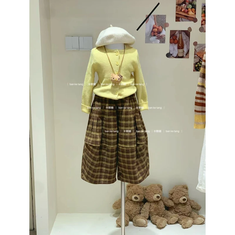 51147-51148现货【清仓 no退no还】女童黄色毛衣开衫外套