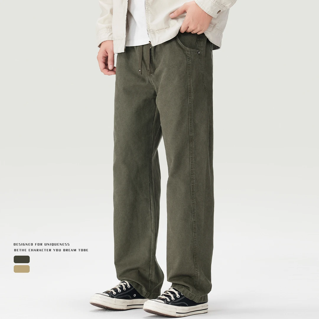 法国Cebrodz日系复古休闲裤男秋季2025新款百搭直筒宽松男高级裤