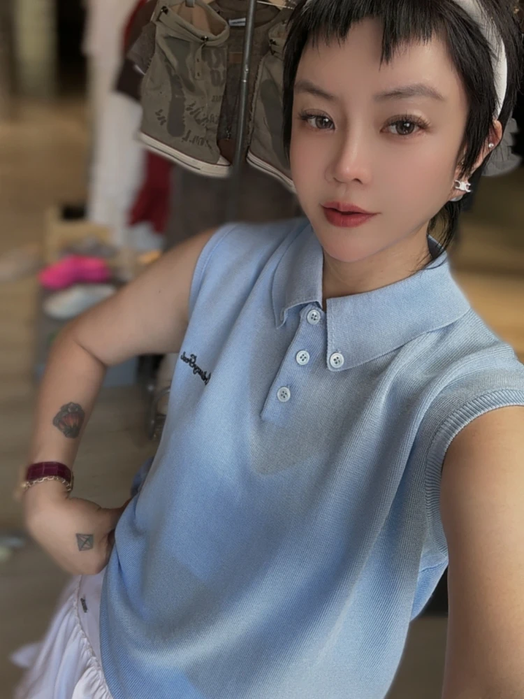 【济州岛】字母刺绣无袖针织衫54840