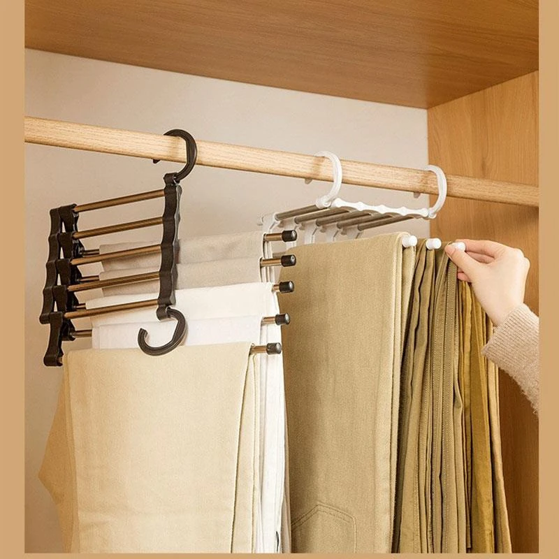 不锈钢多功能裤架裤子收纳神器家用衣架多层多挂无痕裤夹专用B