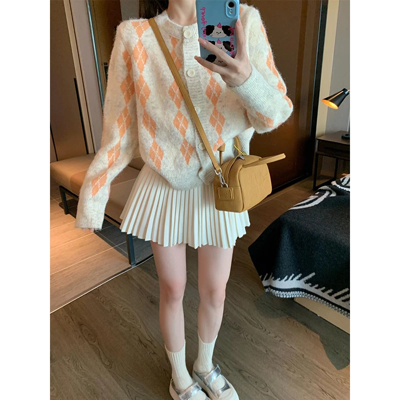 毛呢百褶半身裙女冬季小个子小香风高级感a字短裙高腰显瘦裙子ins