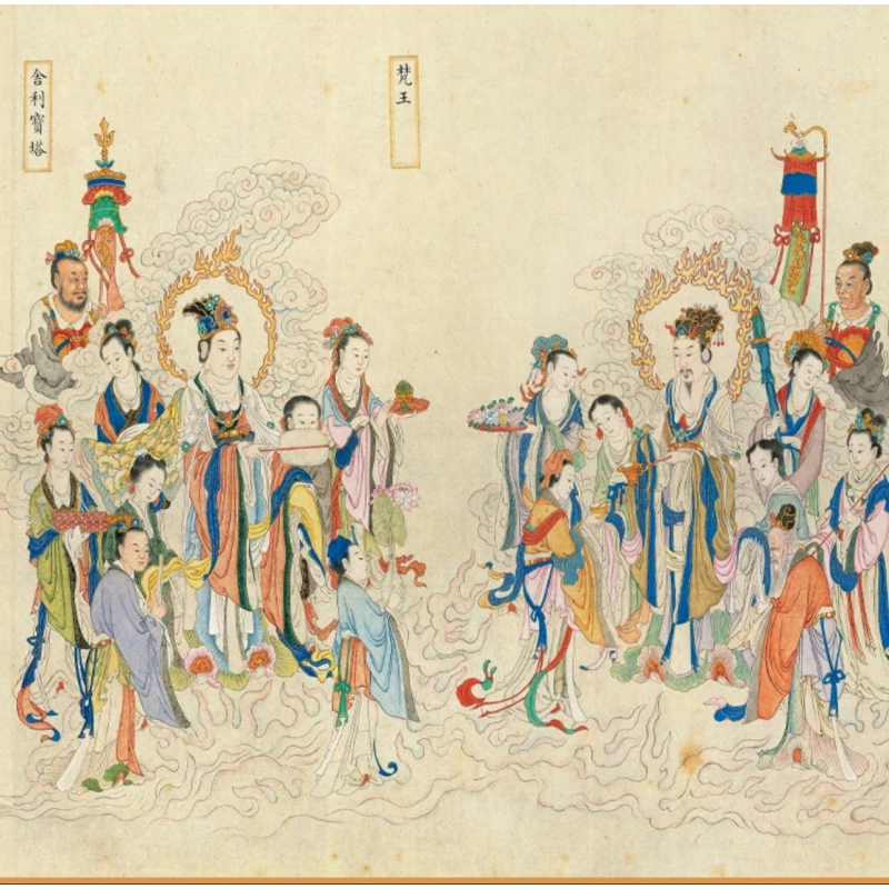 [高清复刻]清·丁观鹏《法界源流》馆藏级艺术微喷工艺装饰画