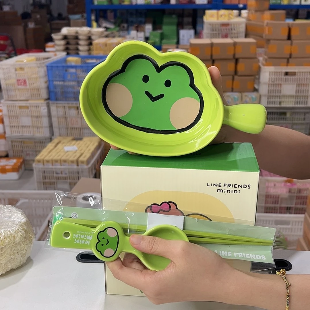 瓷青蛙手柄碗加勺筷陶瓷陶瓷陶瓷陶瓷