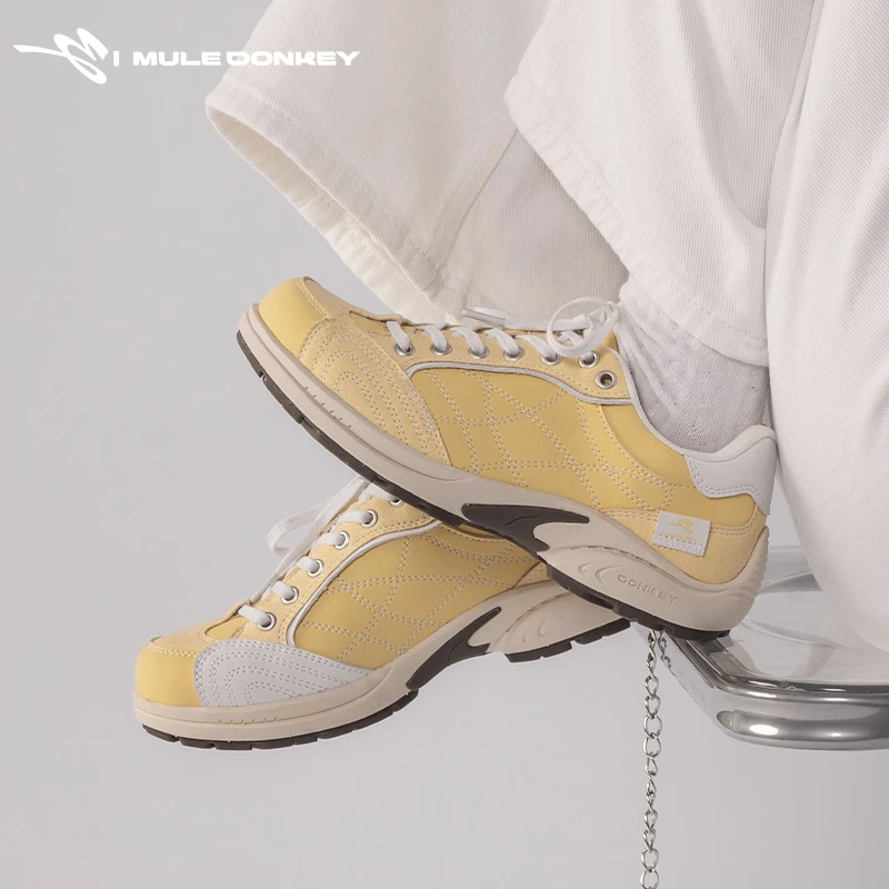 多嘴驴德训鞋女款时尚2025新款赛车鞋运动薄底鞋FJ1203百搭复古